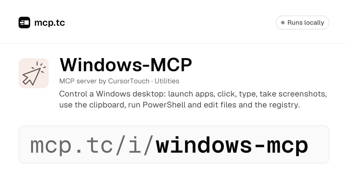 Windows-MCP Server | mcp.tc